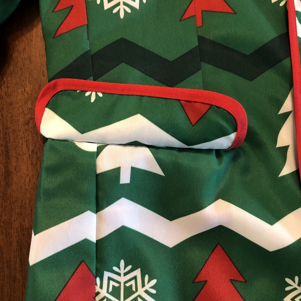 Ugly Christmas Blazer Suit Jacket Trees Snowflakes Green Red White Mens Small - Picture 5 of 15